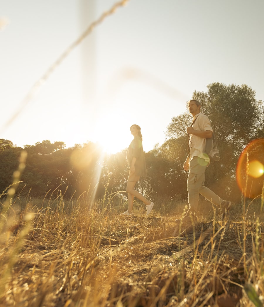 couple walking nature vilamoura