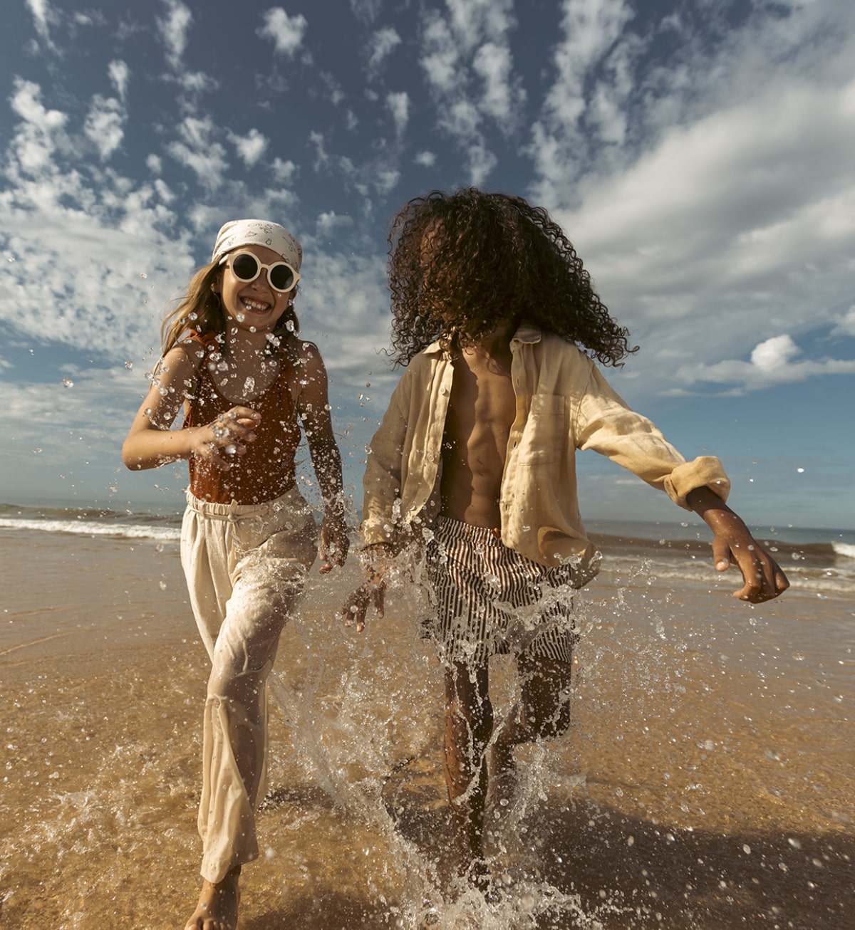 Kids having fun on beach