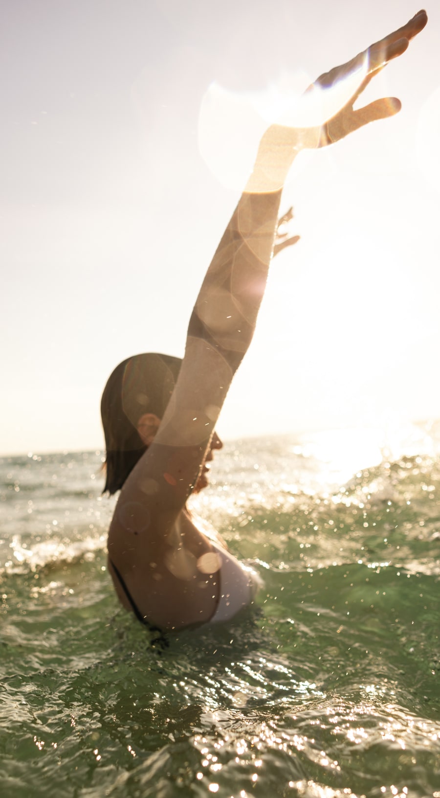 woman inside beach water vilamoura